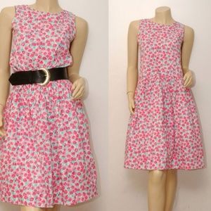 VTG floral sleeveless lounge dress . made in USA